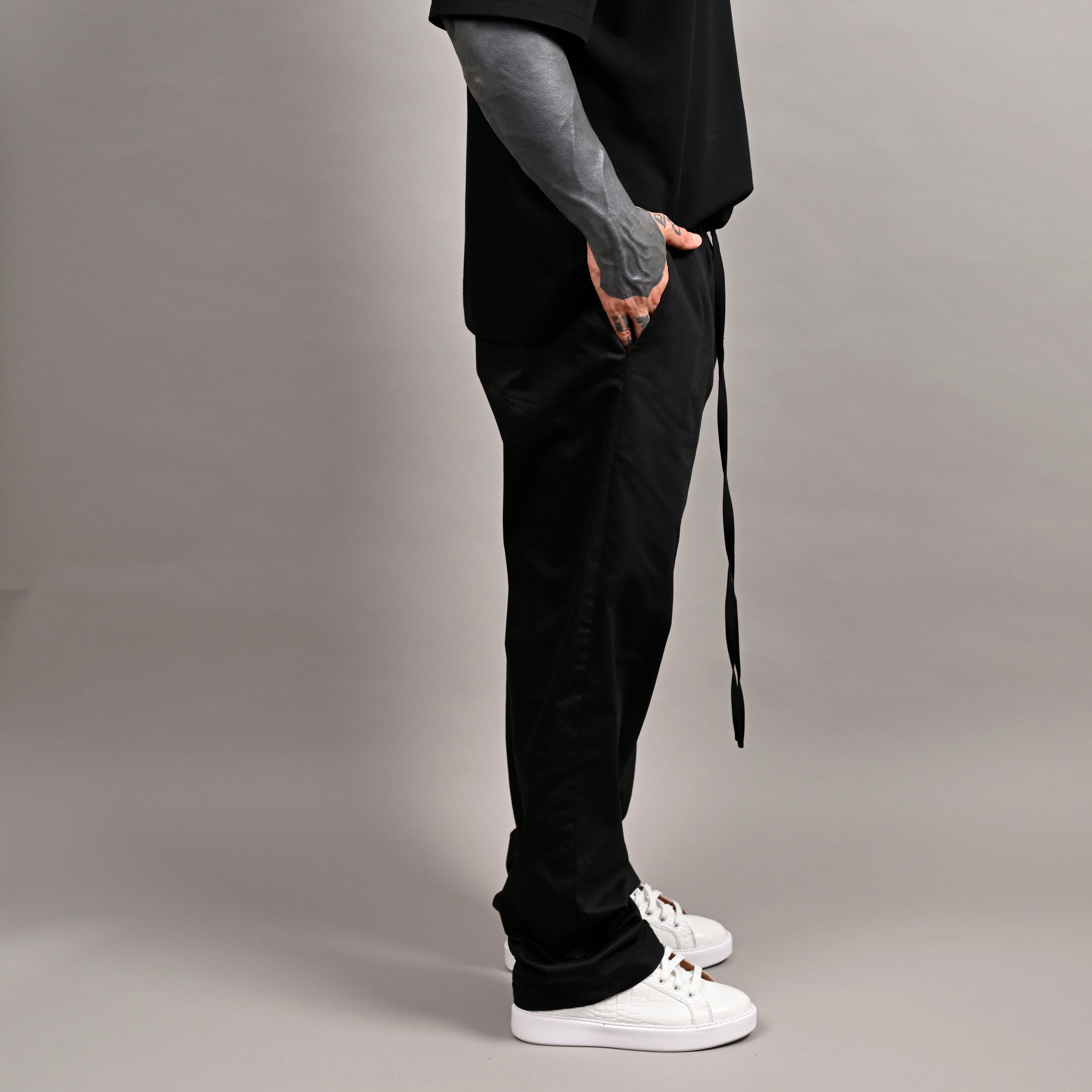 DROP CROTCH PANTS - BLACK