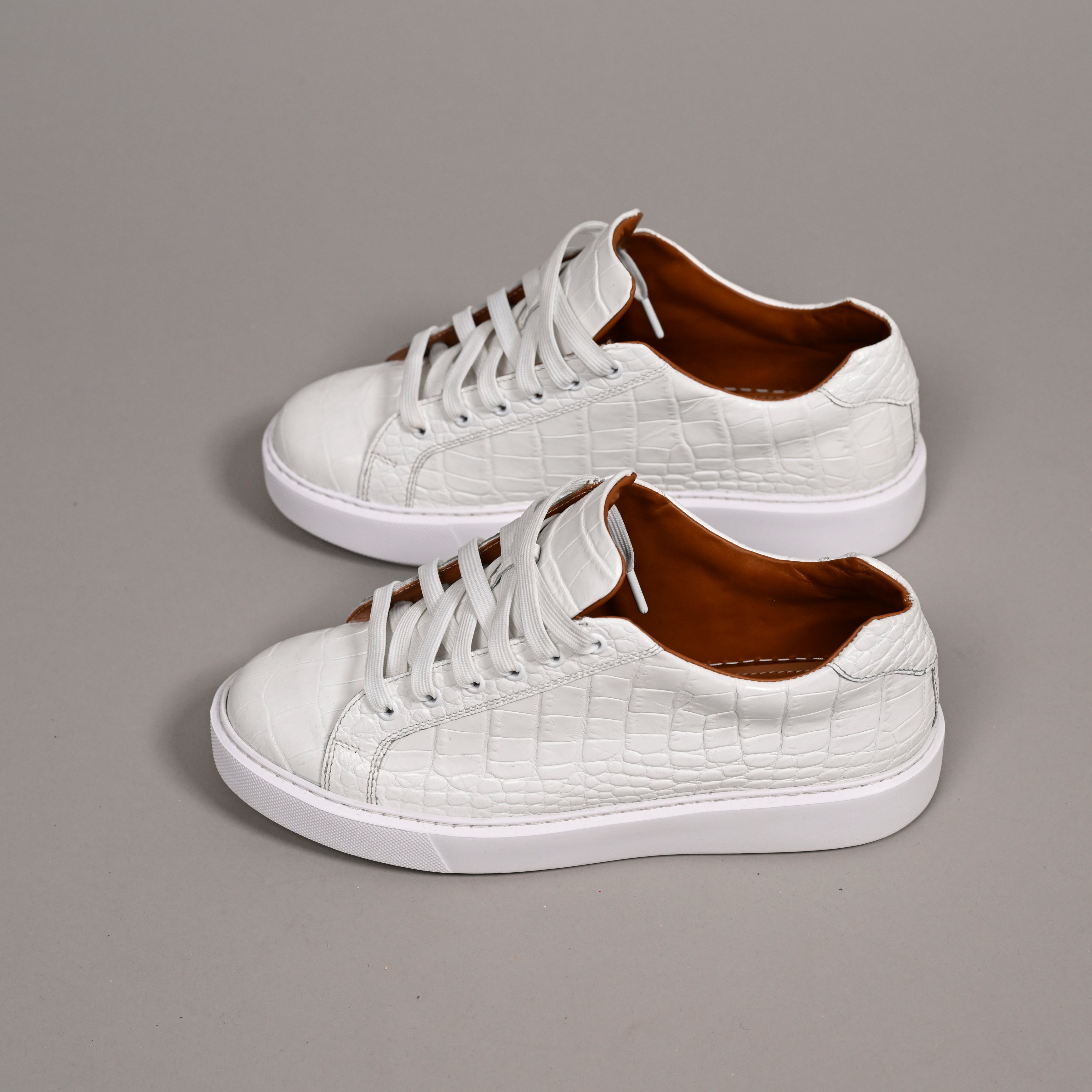 WHITE CROC SNEAKERS