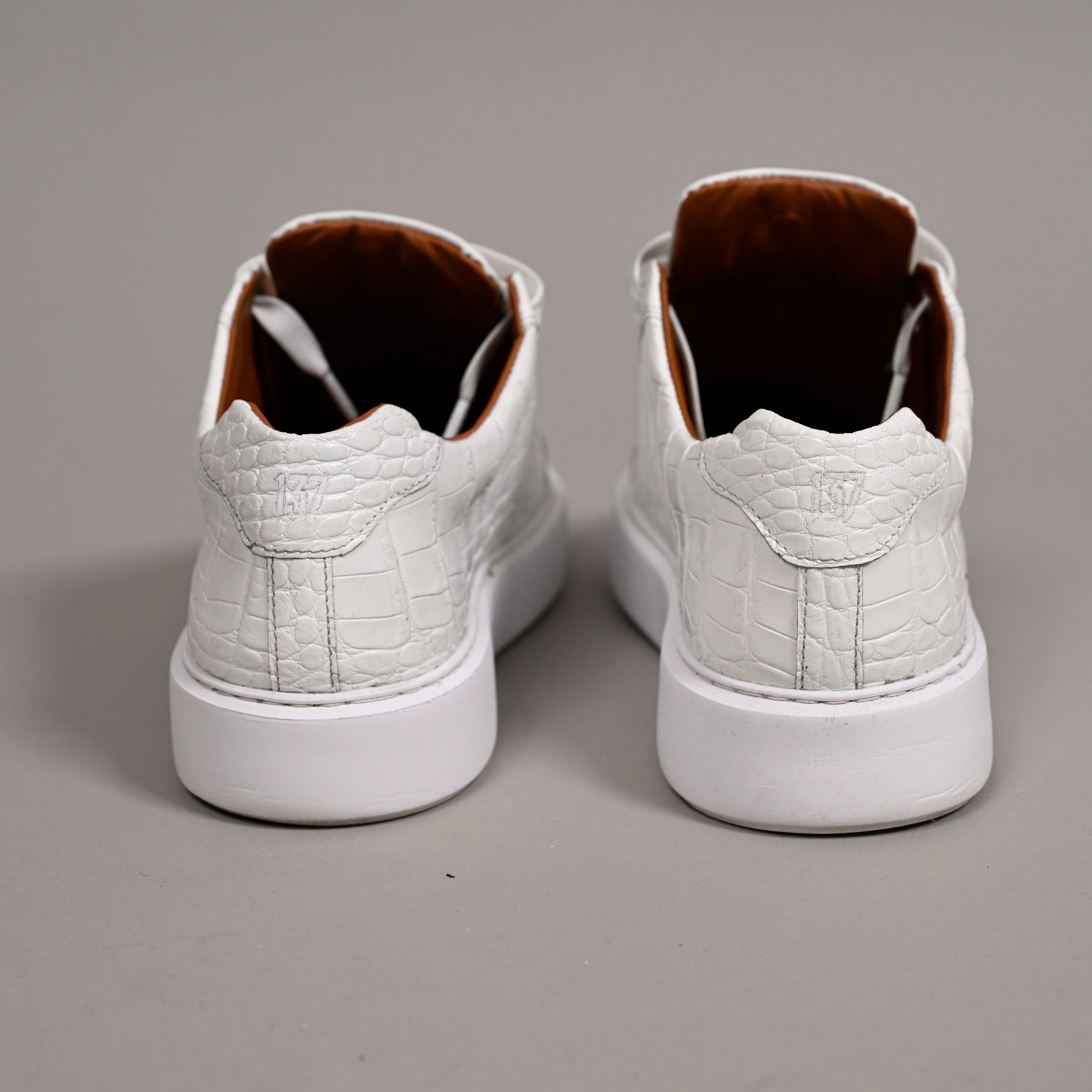 WHITE CROC SNEAKERS