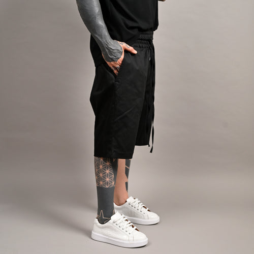 DROP CROTCH SHORTS - BLACK