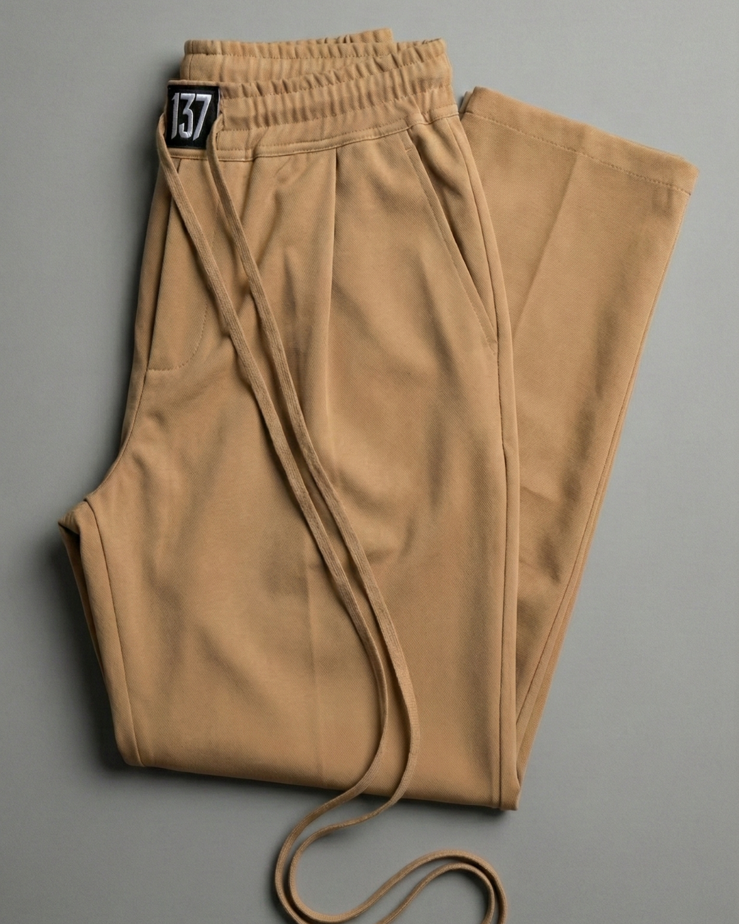 DROP CROTCH PANTS - CAMEL (WOOL BLEND)