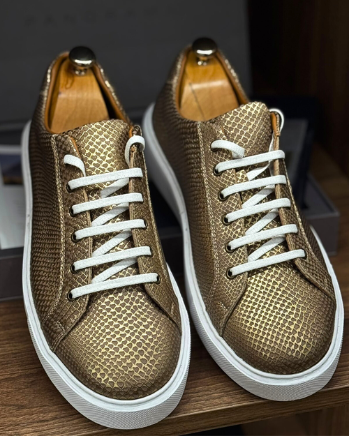 CROC #002 — Brown/Gold Croc Leather