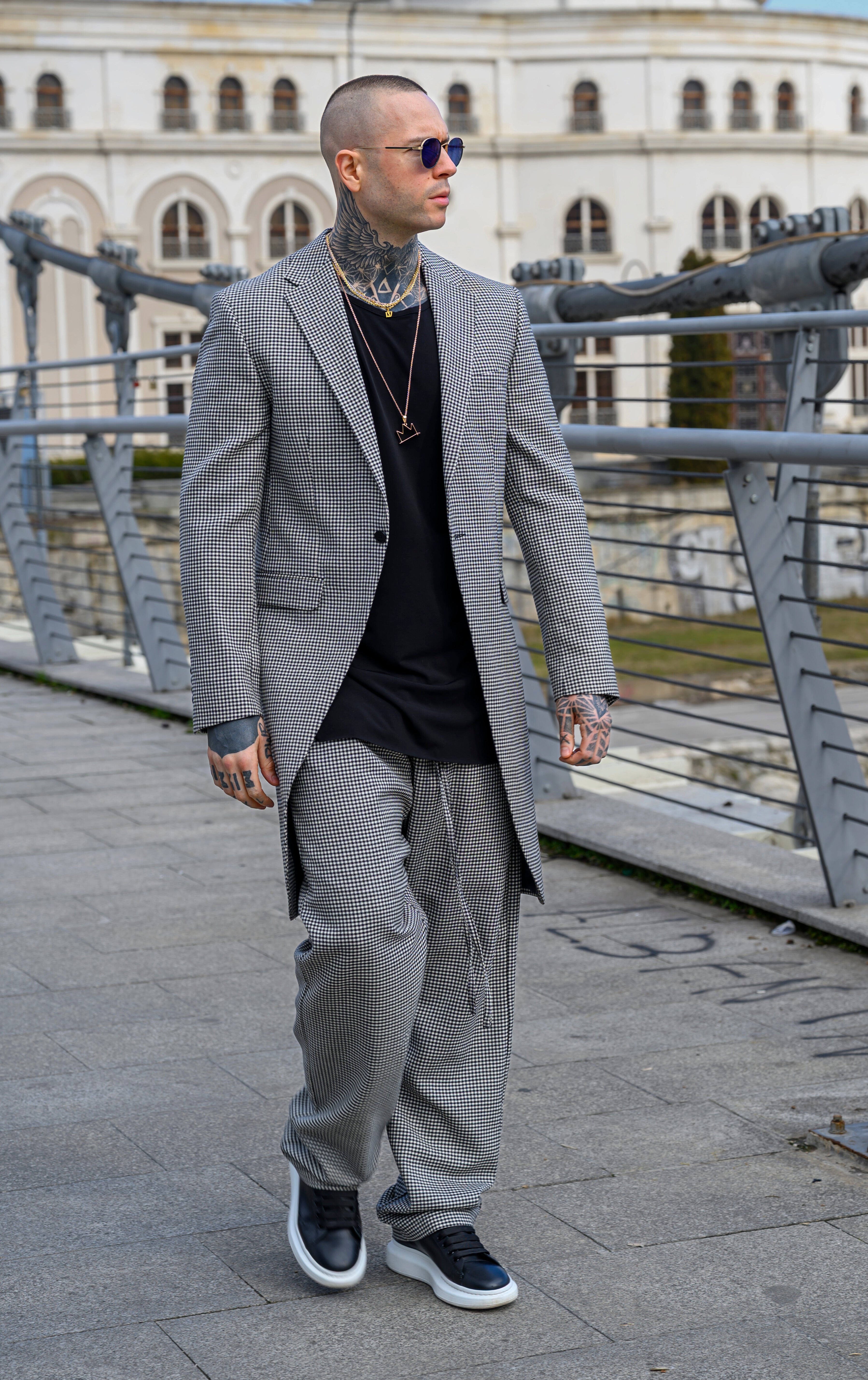 DROP CROTCH PANTS - PEPITO (WOOL BLEND)