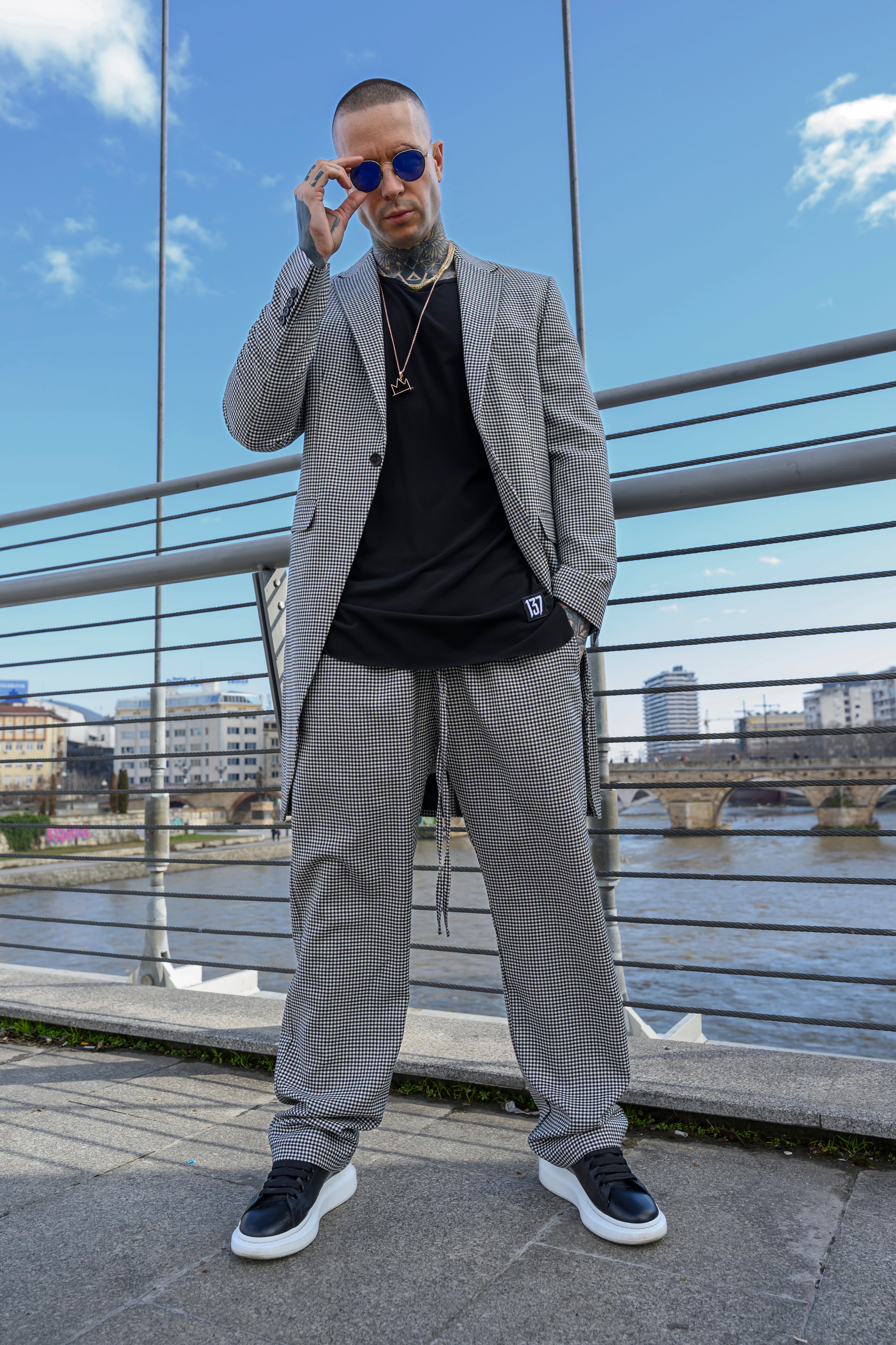 DROP CROTCH PANTS - PEPITO (WOOL BLEND)