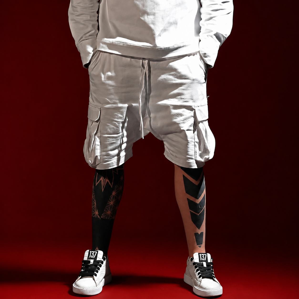 BLANCO DROP CROTCH SHORTS