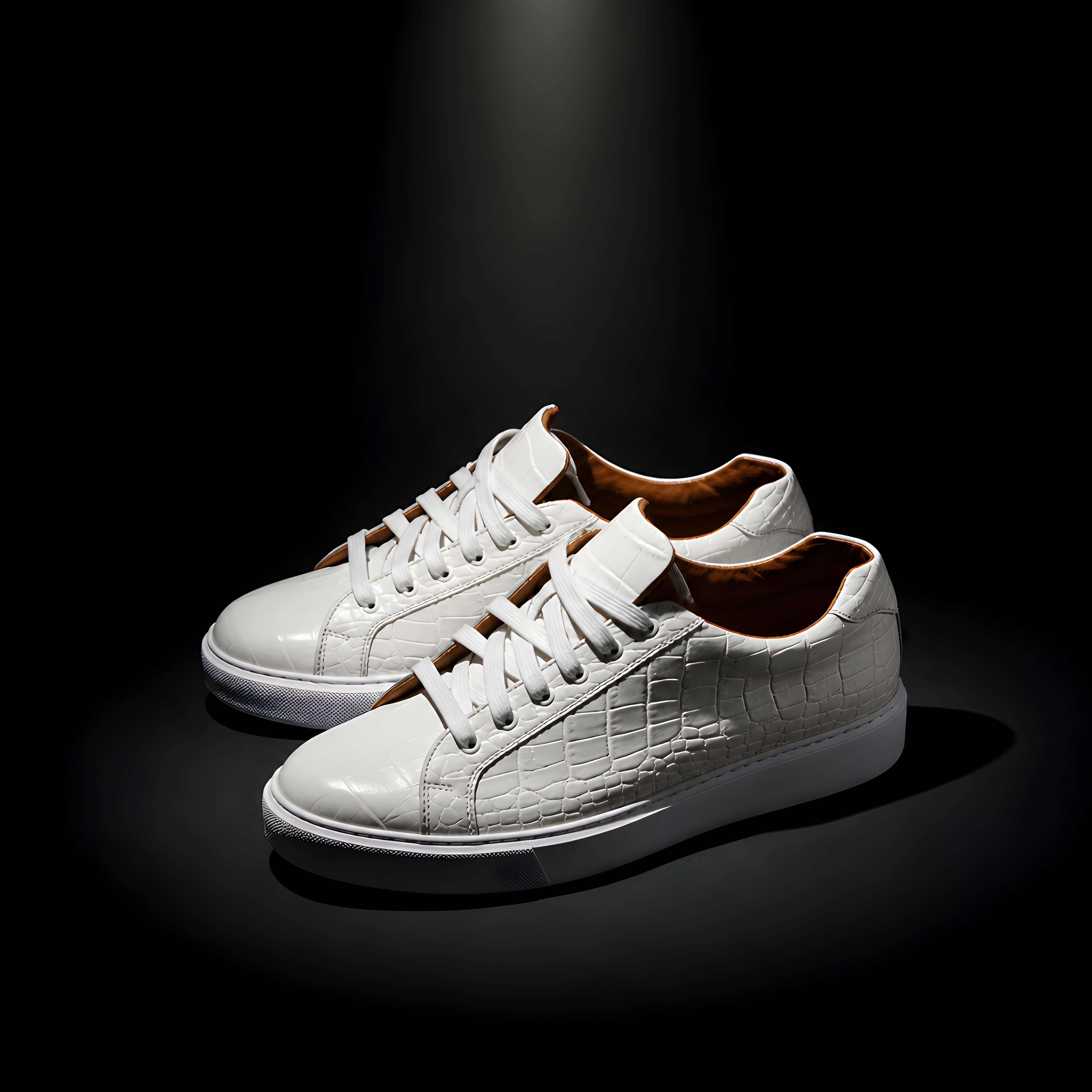 WHITE CROC SNEAKERS