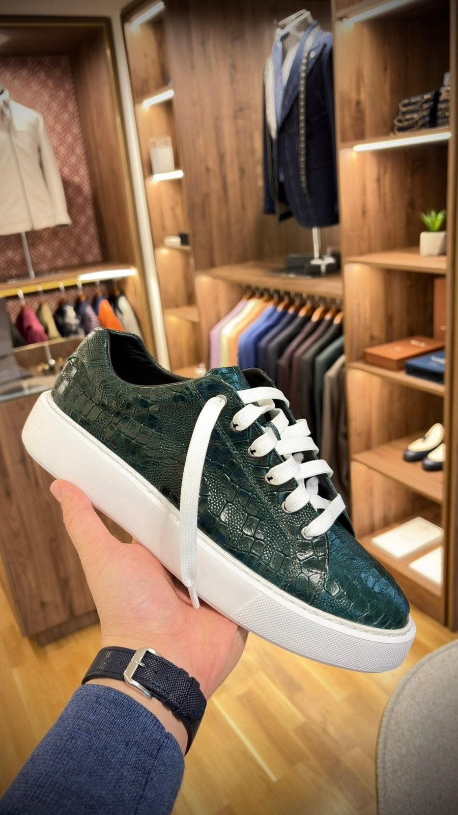 CROC #003 - EMERALD GREEN CROC LEATHER