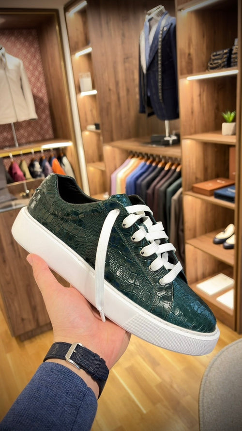 CROC #003 - EMERALD GREEN CROC LEATHER